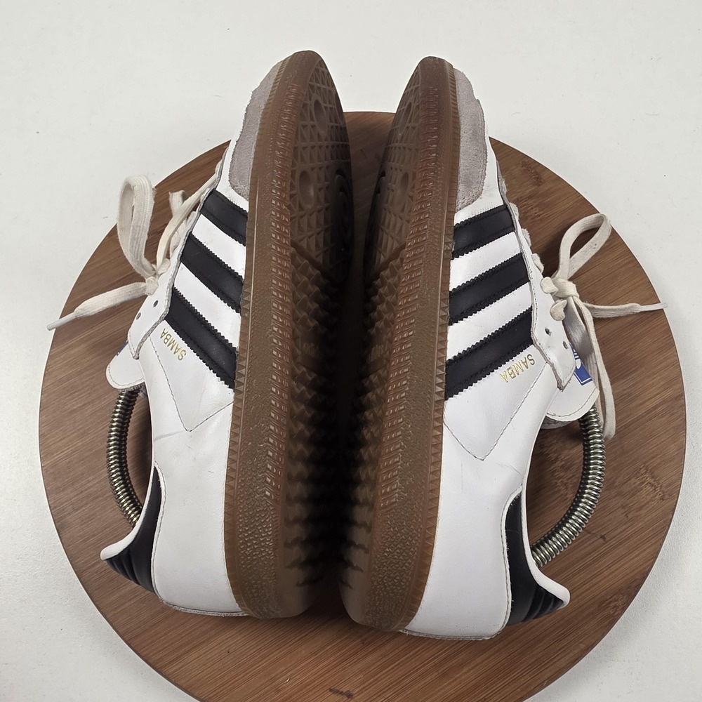 Adidas Samba OG Shoes Mens Size 9 White Black Leather Gum Soccer Sneakers B75806 - Picture 10 of 16